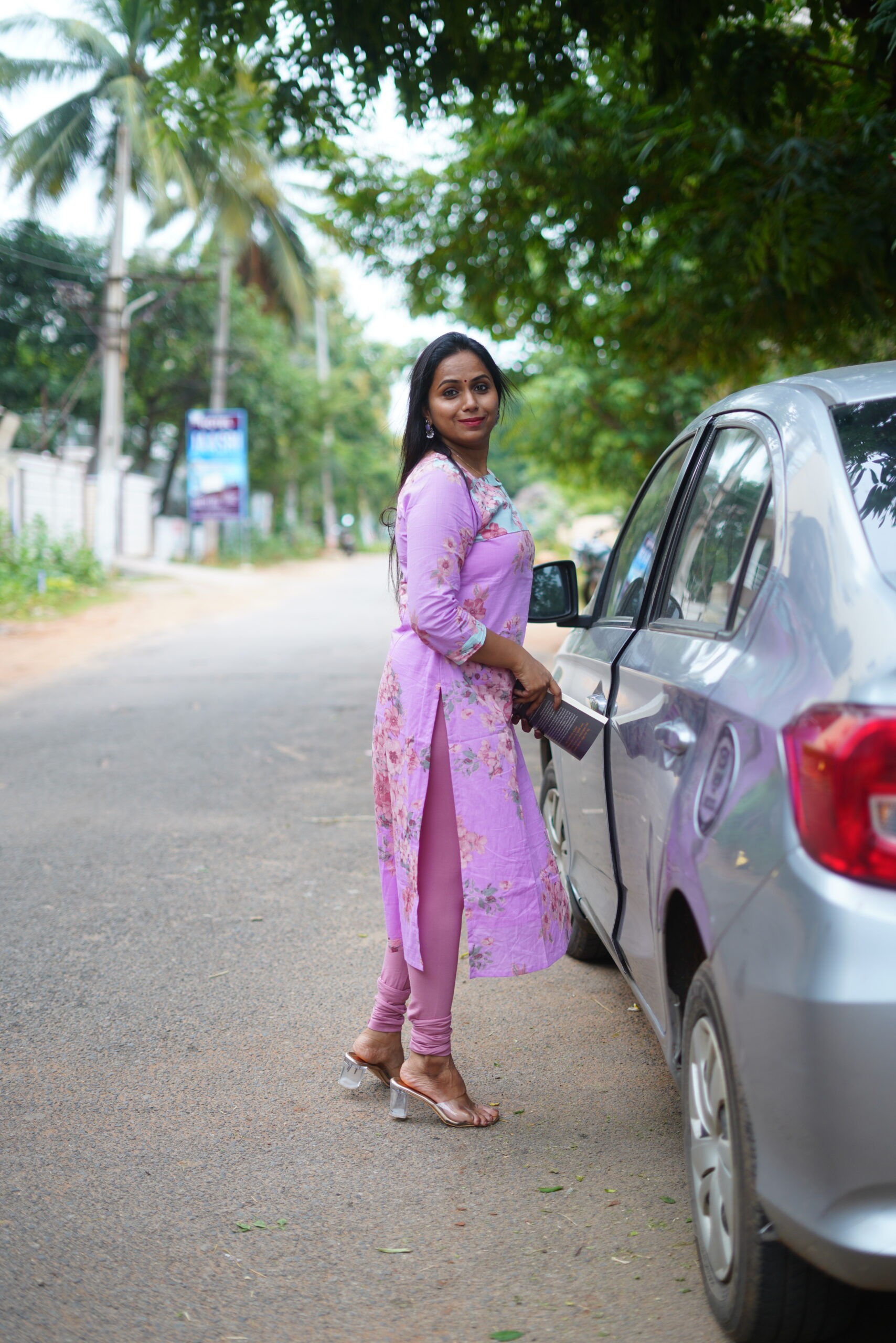 SJ-11 | Cotton Kurti – Rose Lavender Bloom - Image 5