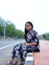 SJ-05 | Coal Black Vintage Linen Cotton Kurti