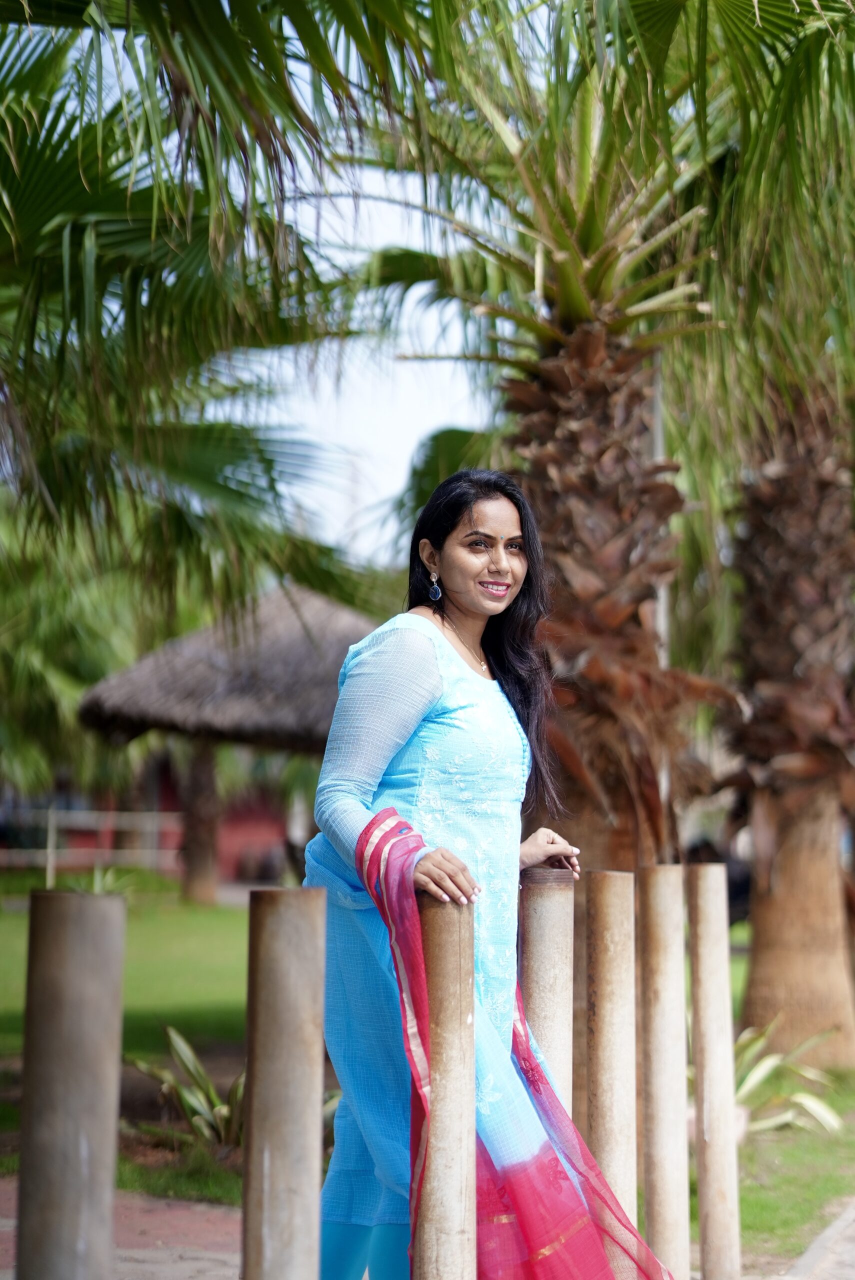 SJ-13 | Pure Kota Cotton Kurti & Dupatta Set – Sky Blue Ombre Elegance - Image 7