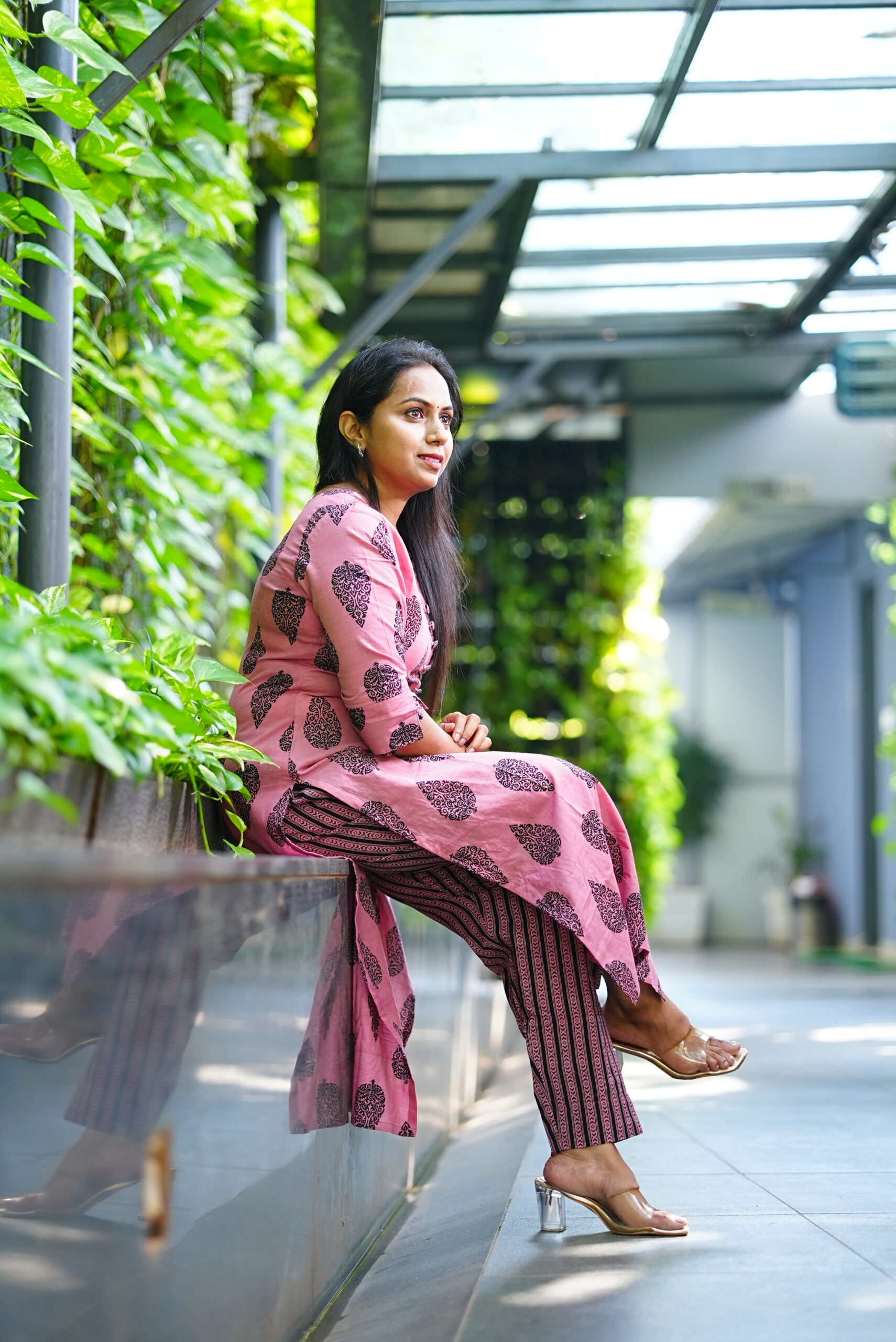 SJ-21 | Pure Handblock Cotton Co-ord Set | Blush Pink Grace - Image 5