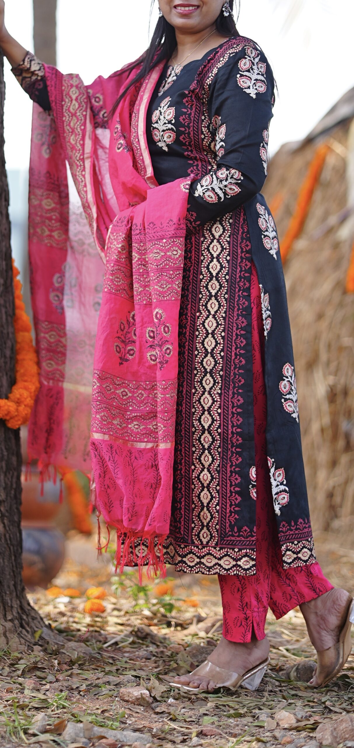 KALIKA Series – Design 2 | SJ - 24 | Premium Cotton-Silk Hand Block Ethnic Set - Image 5
