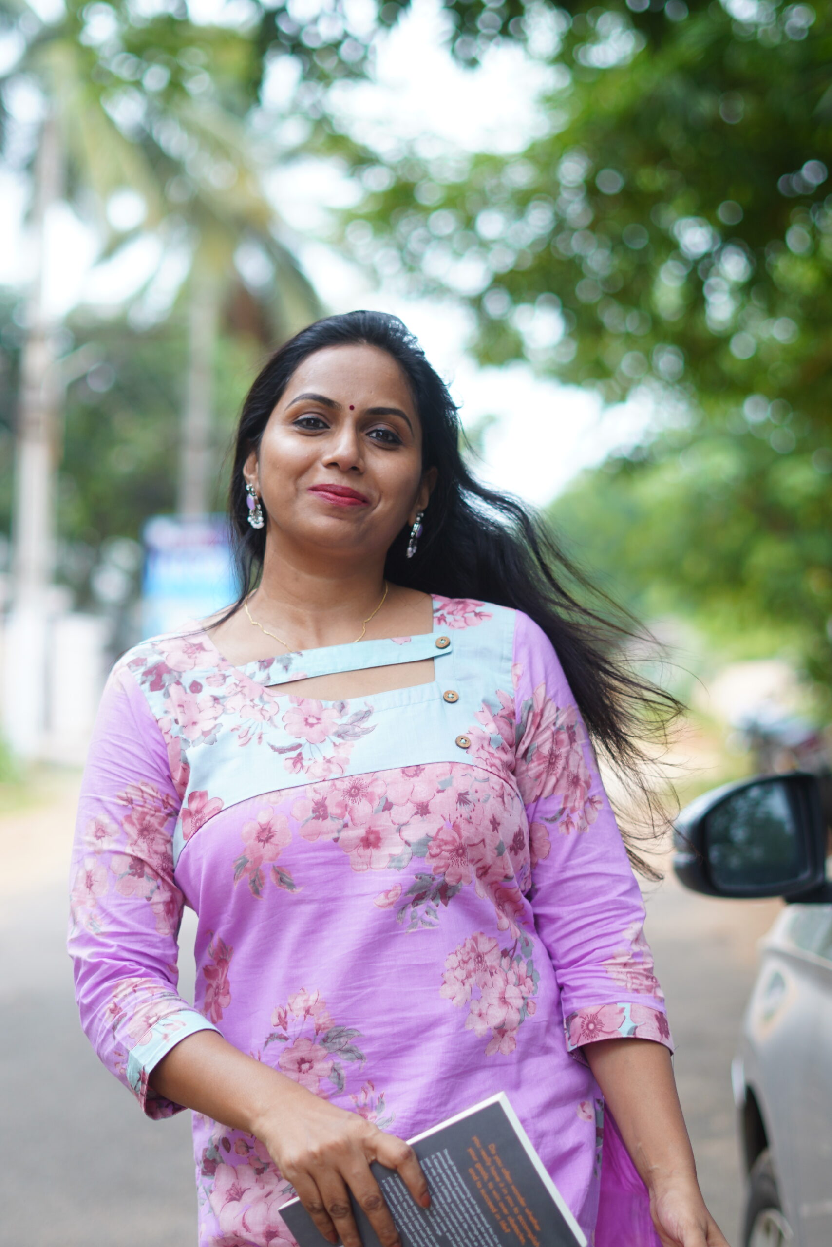 SJ-11 | Cotton Kurti – Rose Lavender Bloom