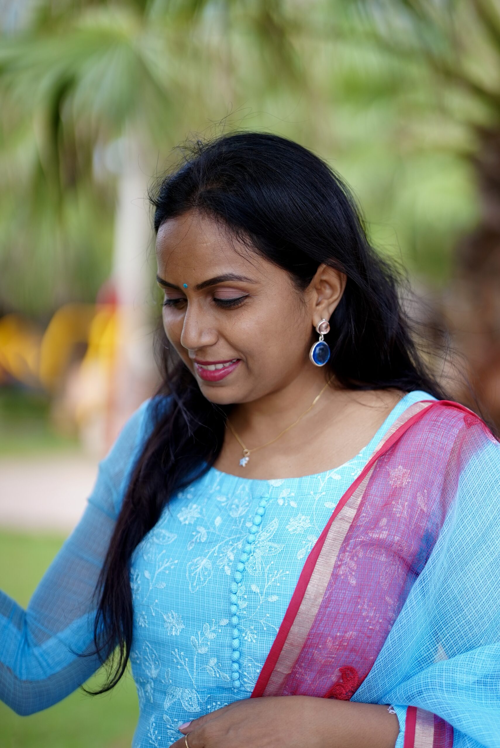 SJ-13 | Pure Kota Cotton Kurti & Dupatta Set – Sky Blue Ombre Elegance - Image 8