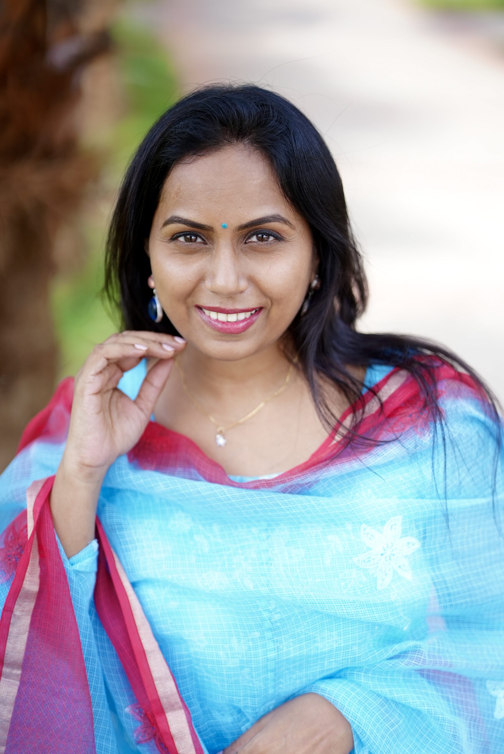 SJ-13 | Pure Kota Cotton Kurti & Dupatta Set – Sky Blue Ombre Elegance - Image 9