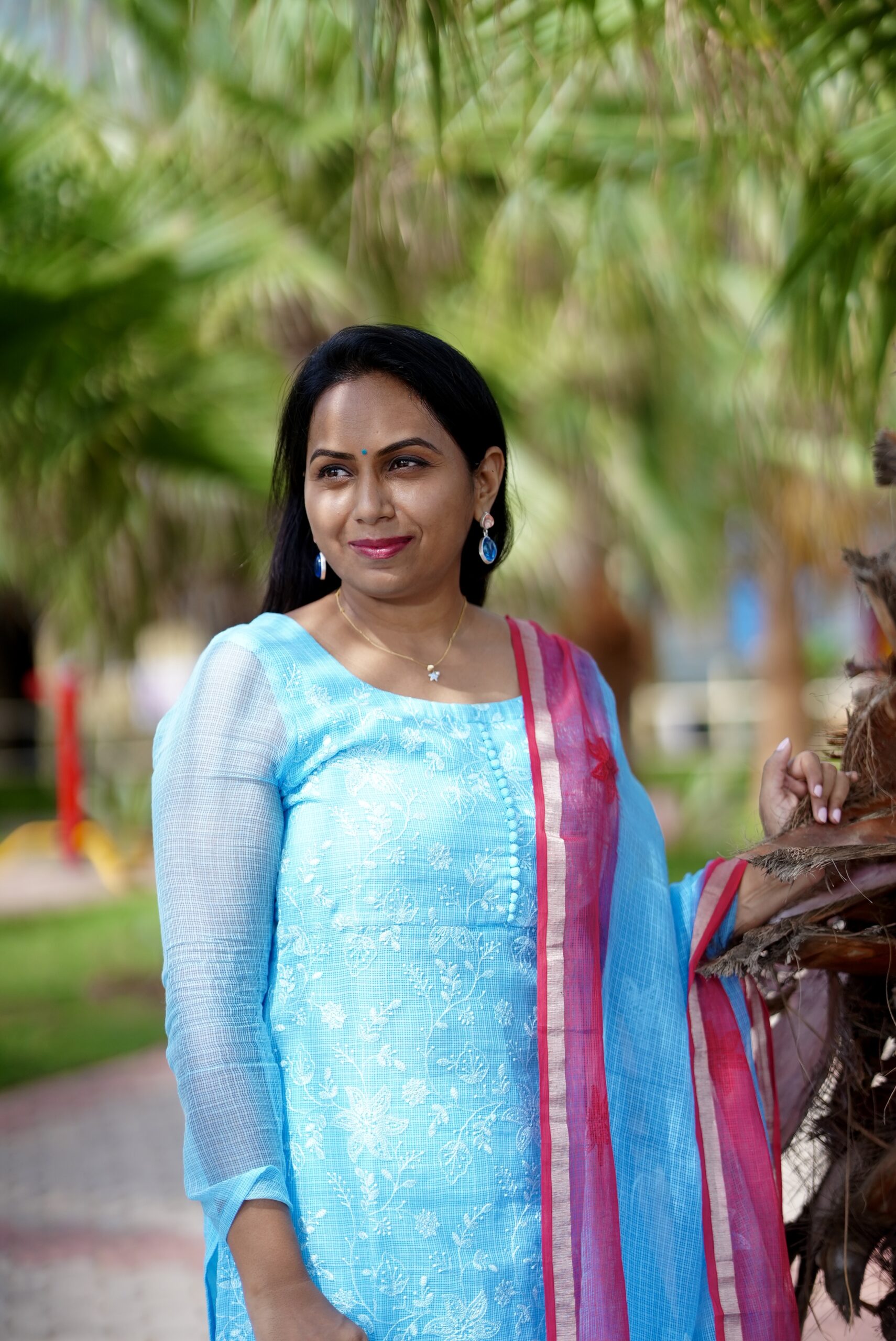 SJ-13 | Pure Kota Cotton Kurti & Dupatta Set – Sky Blue Ombre Elegance - Image 10