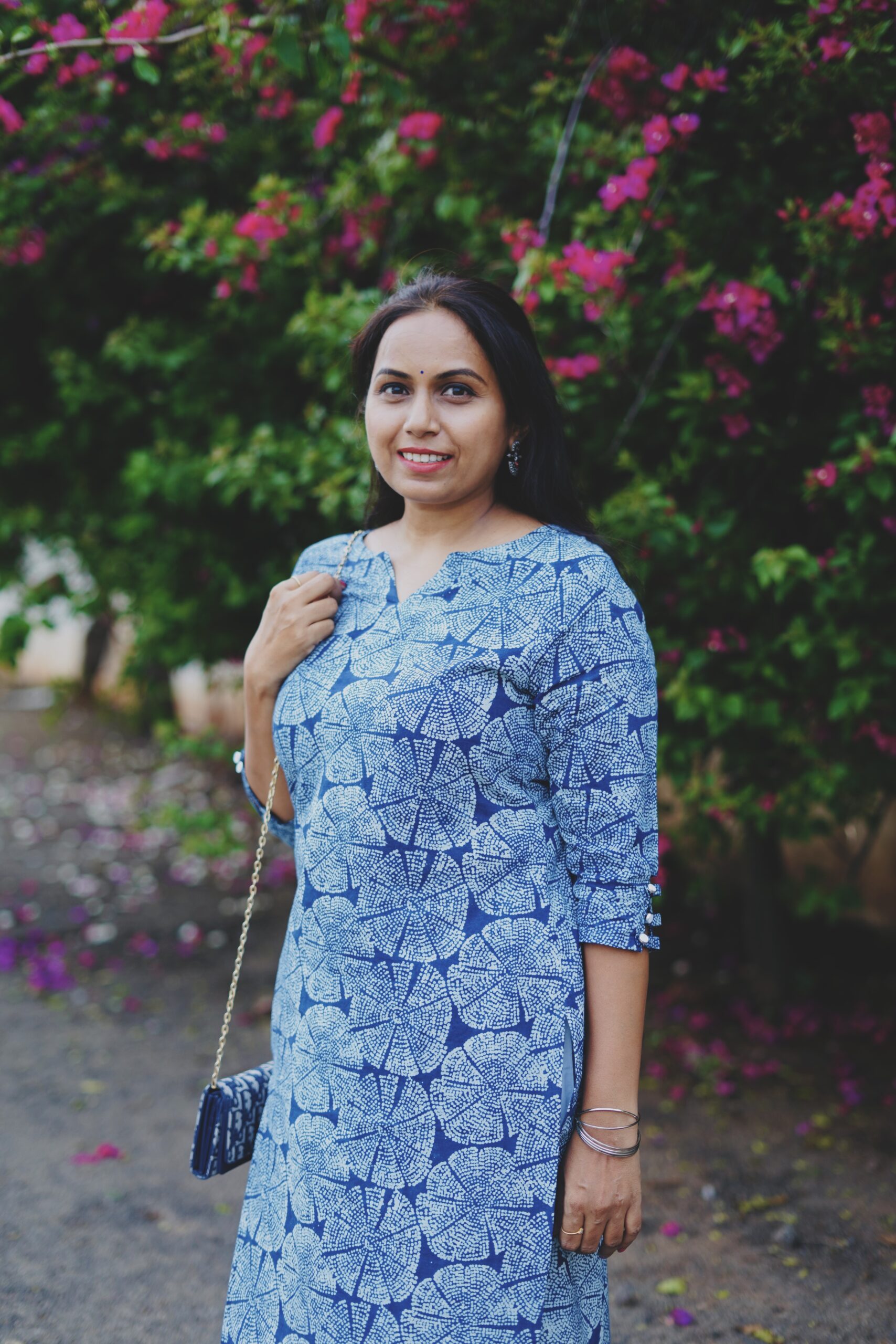 SJ - 04 | Jaipur Indigo Handblock Cotton Kurti | Straight Cut - Image 2