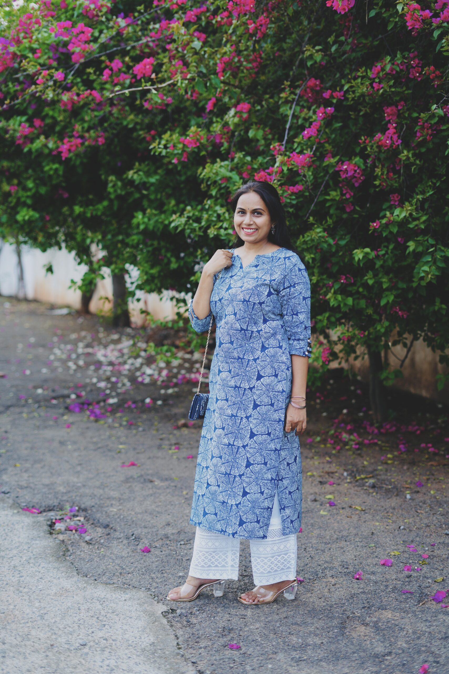 SJ - 04 | Jaipur Indigo Handblock Cotton Kurti | Straight Cut - Image 3