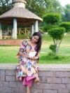 SJ-09 | Pure Cotton A-Line Kurti | Pastel Peach Ikkat Style Print