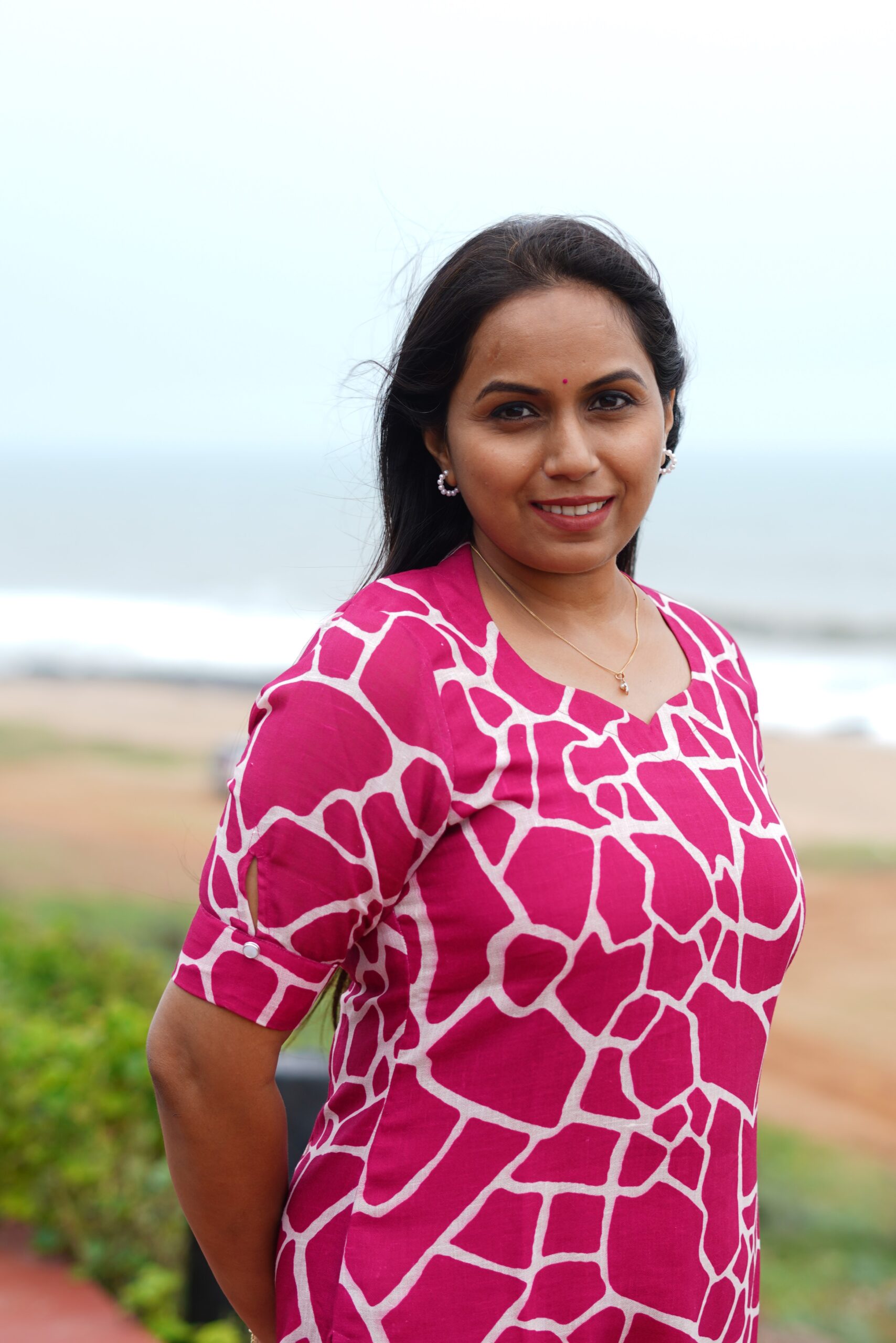 SJ-08 | Deep Peach Pink Vintage Linen Cotton Kurti - Image 6