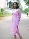 Bloom Pure Cotton Kurti | Rose Lavender