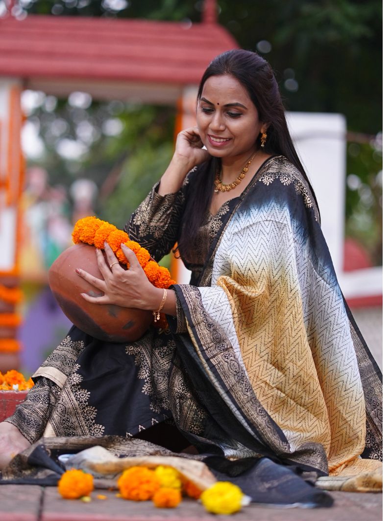 KALIKA Series – Design 1 | Premium Cotton-Silk 3-Piece Ethnic Set - Image 3