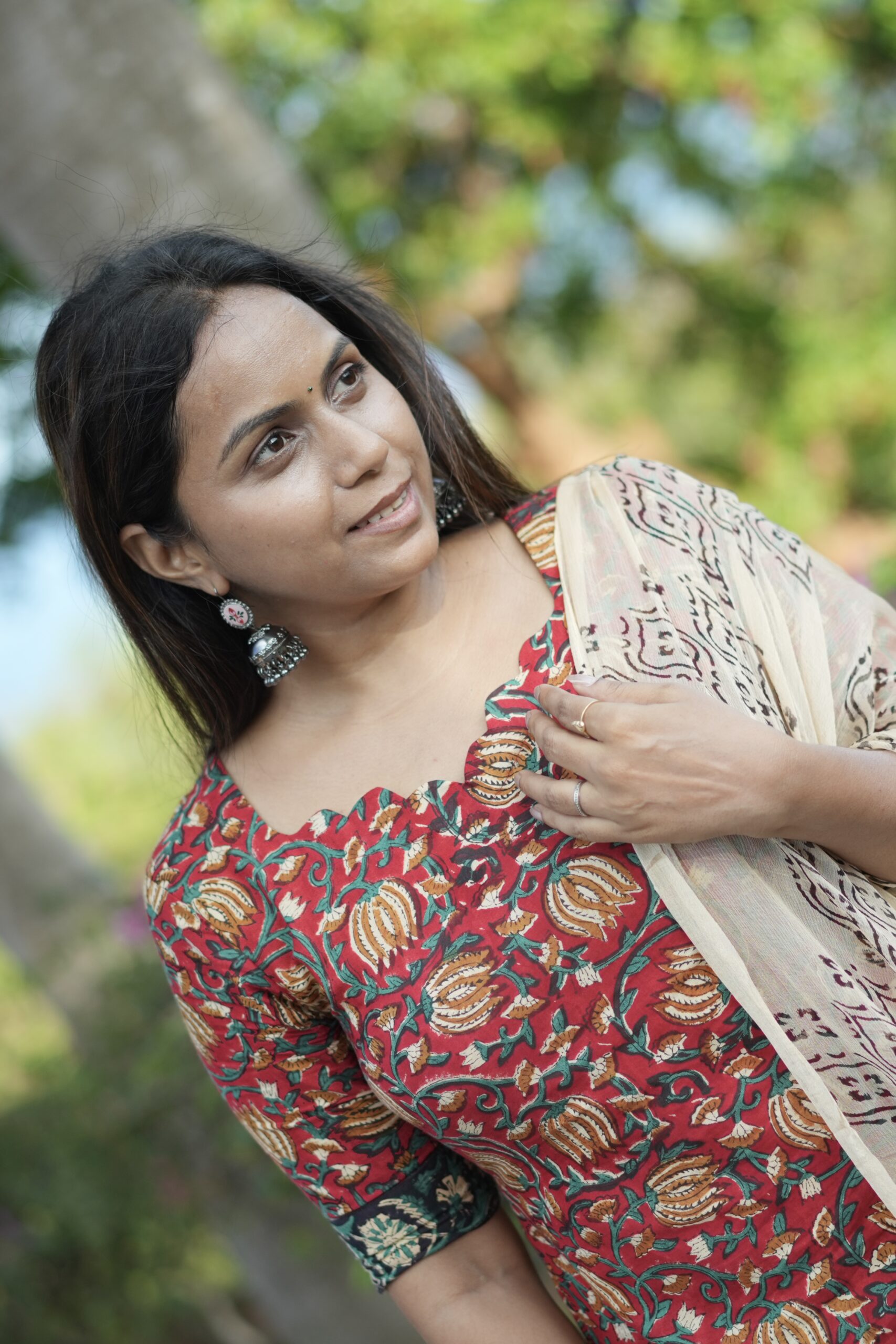 Sahara II - Drop 1 | SJ-33 | Bagru Handblock 3-Piece Cotton Suit Set with Chiffon Dupatta - Image 4