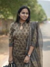 Sahara I – Drop 6 | SJ-30 | Earthy Mocha Brown 3-Piece Handblock Cotton Set with Kota Doria Dupatta