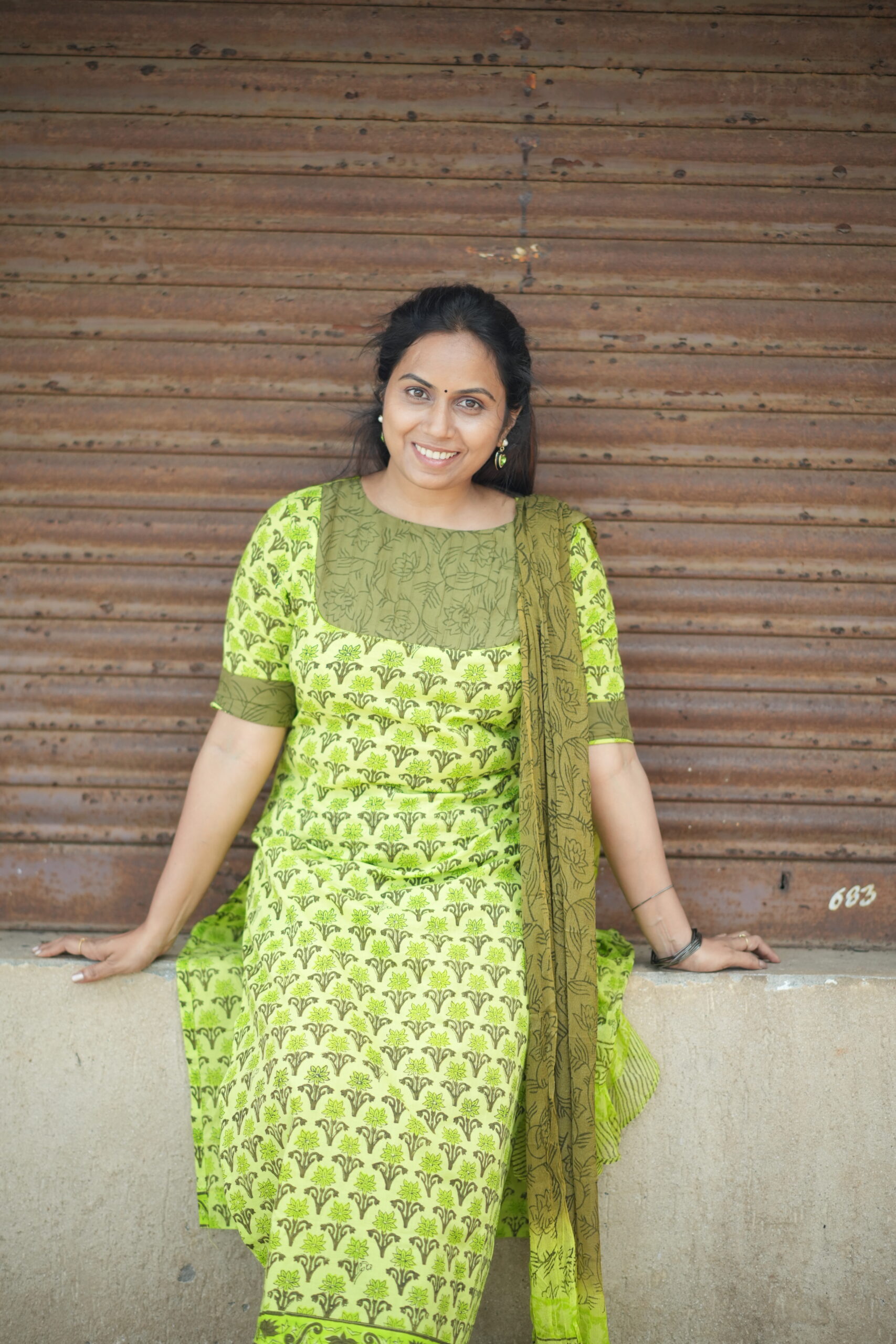 Sahara - Drop 2 | SJ-34 | Radiant Green Handblock 3-Piece Cotton Suit Set - Image 5