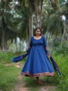 Narayani — Indigo Blue Narayanpet Handloom Cotton Kali Dress Set